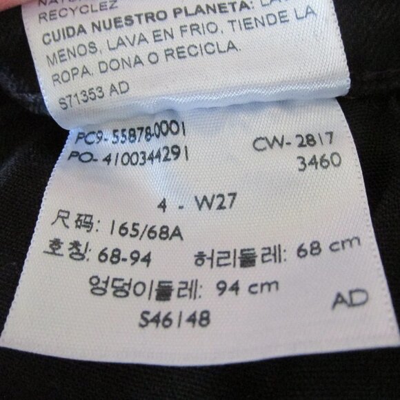 Signature Levi Strauss High Rise Ankle Slim Jeans Womens Size 4 Black Distressed - Picture 7 of 9